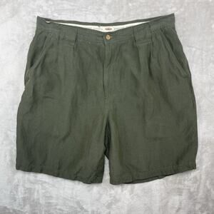 Tommy Bahama Relax Silk Linen Men's Shorts Size 36 Dark Olive Green Resortwear